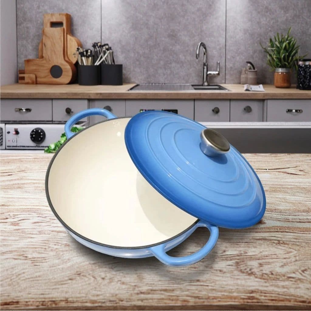 image-7-Piece Cobalt Blue Enameled Cast Iron Cookware Set