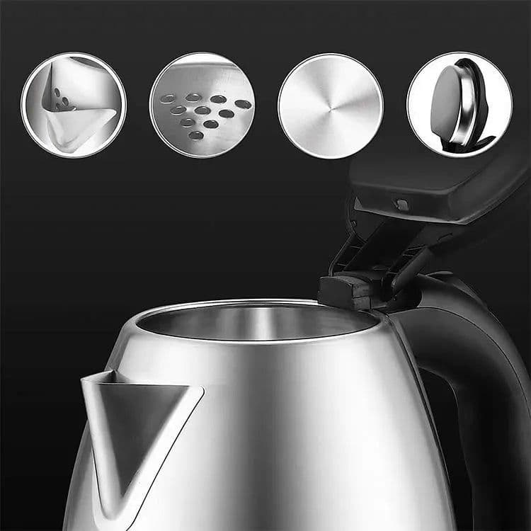 image-Hehuei 2L Cordless Electric Kettle Stainless Steel