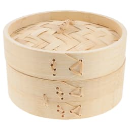 image-10 Inch Bamboo Steamer Basket with 2 Layers