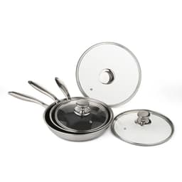 image-Gcook 304 Stainless Steel Frying Pan Set, 6-Piece