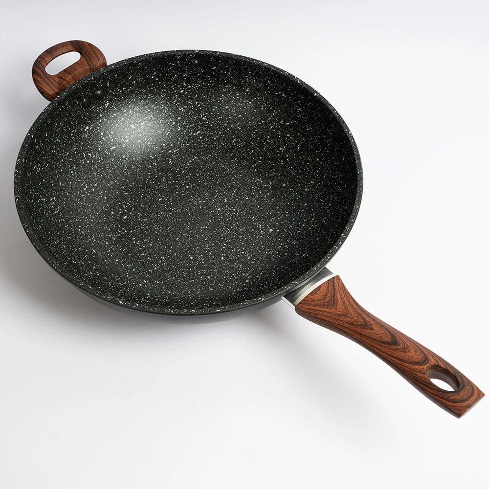 image-Induction Wok 28cm Non-Stick Aluminum with Glass Lid
