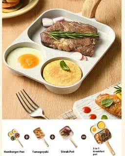 image-Medical Stone 3-In-1 Nonstick Frying Pan, Square, HK-HYR-2503-35