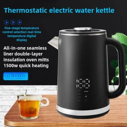 image-YLPQ 1.7L Electric Kettle, Stainless Steel, Keep Warm