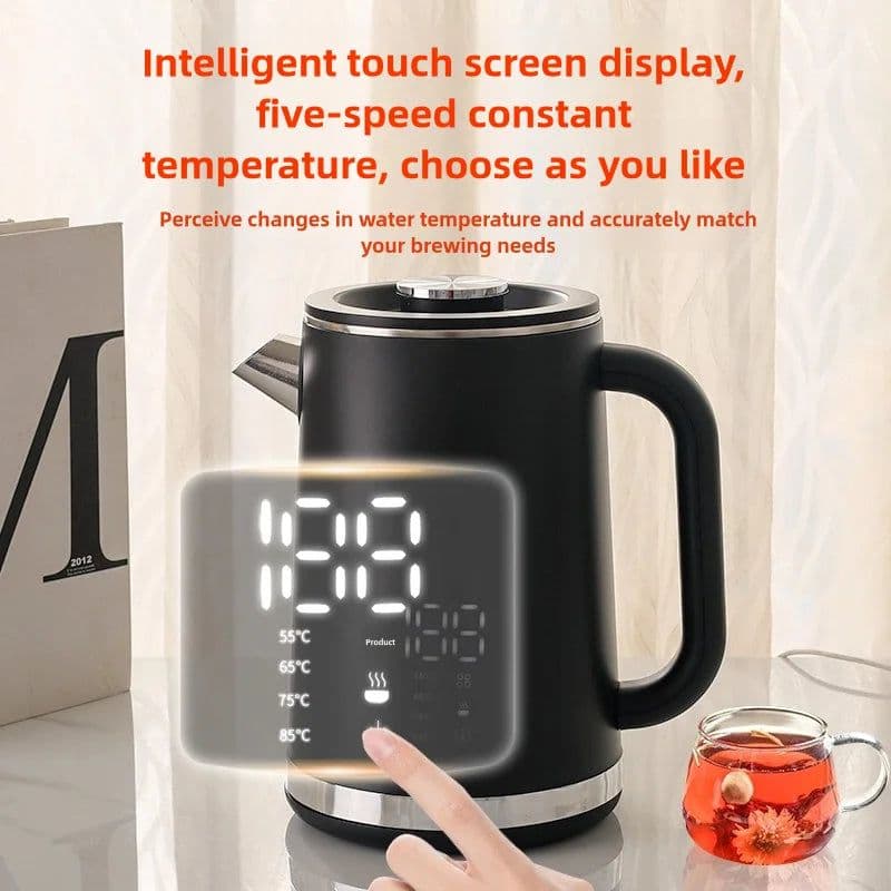 image-YLPQ 1.7L Electric Kettle, Stainless Steel, Keep Warm