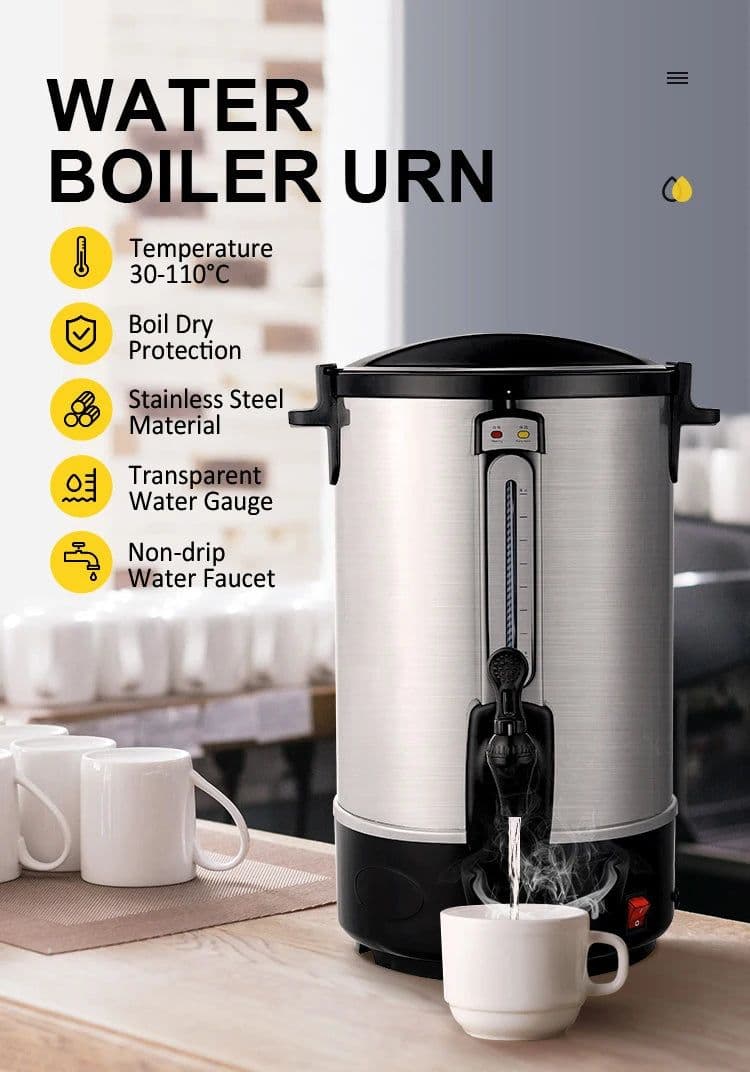 image-Hejiang 20L Stainless Steel Electric Water Urn HJWB-GB20A