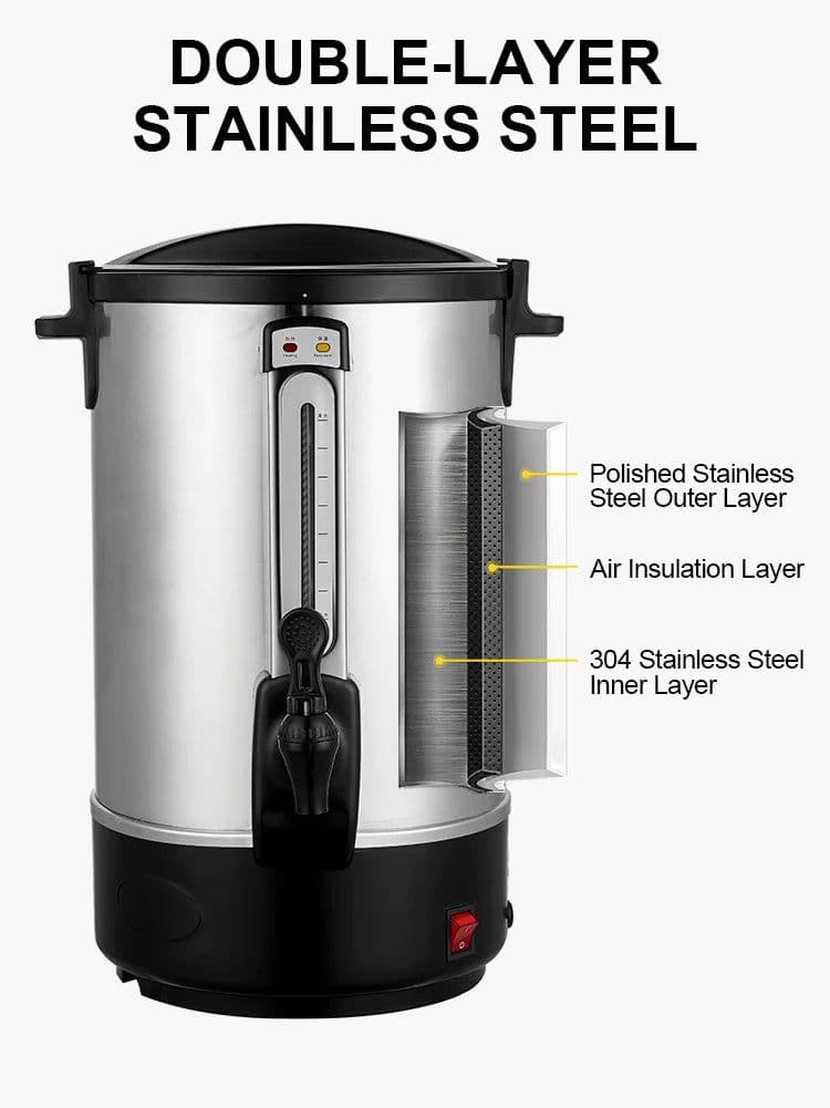 image-Hejiang 20L Stainless Steel Electric Water Urn HJWB-GB20A