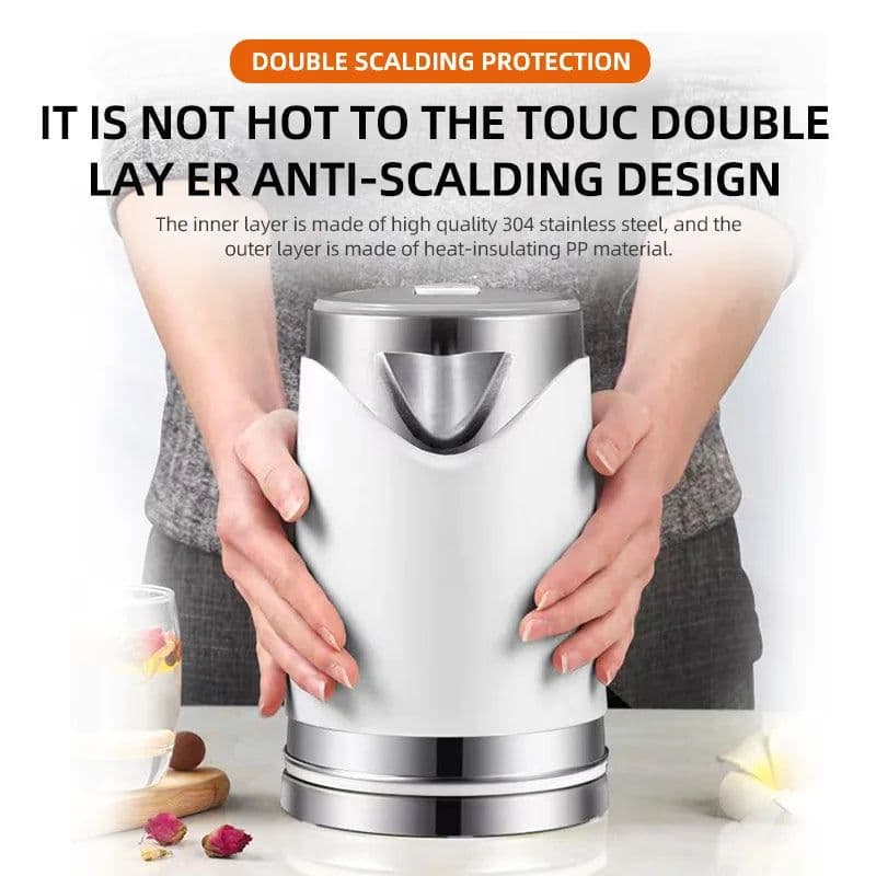 image-Cordless Electric Kettle 2L Double-Layer Stainless Steel 110V