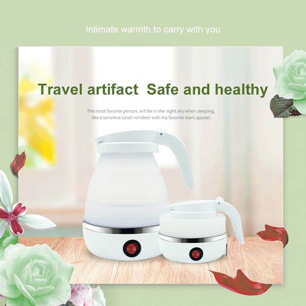 image-Portable Electric Silicone Kettle 600ml Foldable
