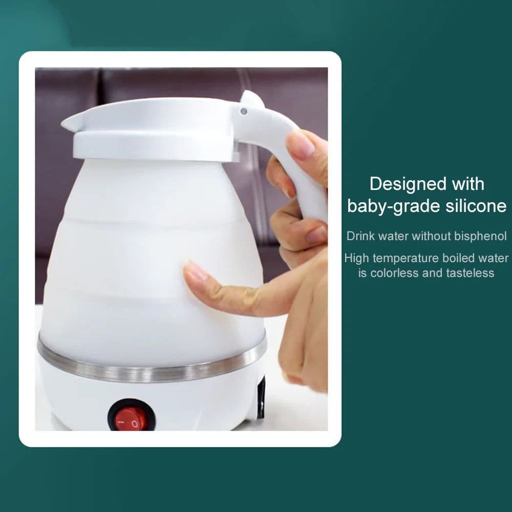 image-Portable Electric Silicone Kettle 600ml Foldable