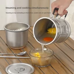 image-304 Stainless Steel Camping Cookware Set 1.75L
