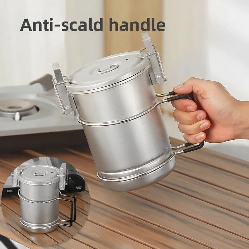 image-304 Stainless Steel Camping Cookware Set 1.75L