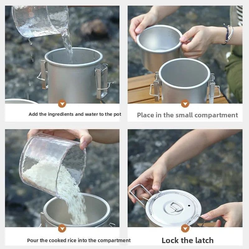 image-304 Stainless Steel Camping Cookware Set 1.75L