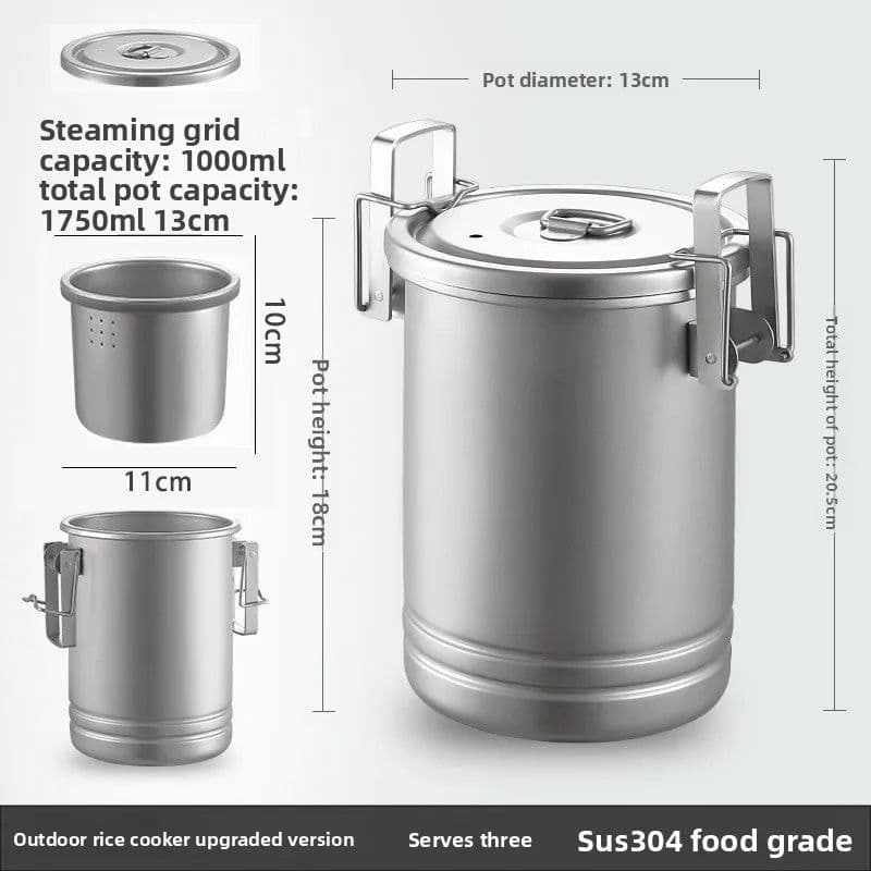 image-304 Stainless Steel Camping Cookware Set 1.75L