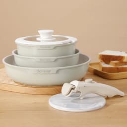 image-Boreine 5-Piece Nonstick Cookware Set with Glass Lid