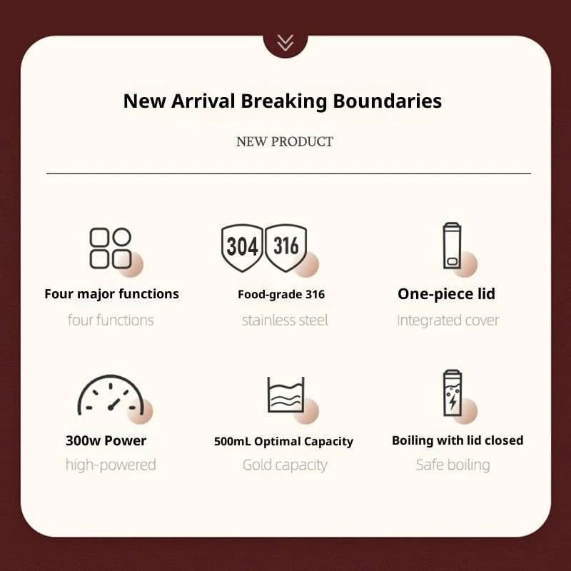 image-RESONKO USB Electric Kettle 500ml Stainless Steel