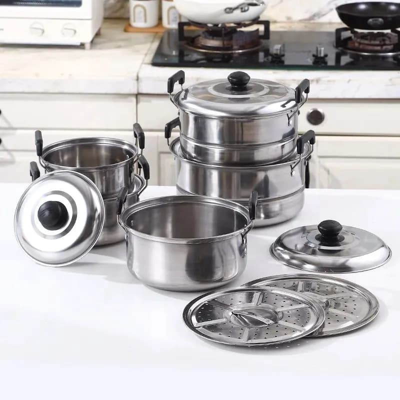 image-TIANKANG 10-Piece Stainless Steel Cookware Set 16-24cm