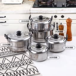 image-TIANKANG 10-Piece Stainless Steel Cookware Set 16-24cm