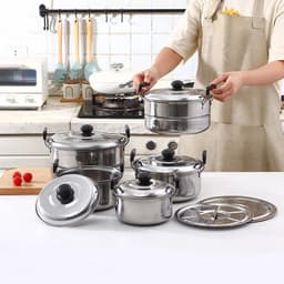 image-TIANKANG 10-Piece Stainless Steel Cookware Set 16-24cm