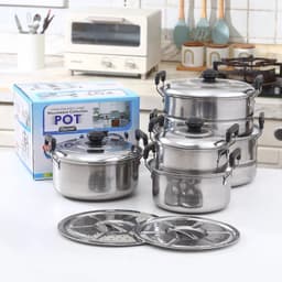 image-TIANKANG 10-Piece Stainless Steel Cookware Set 16-24cm