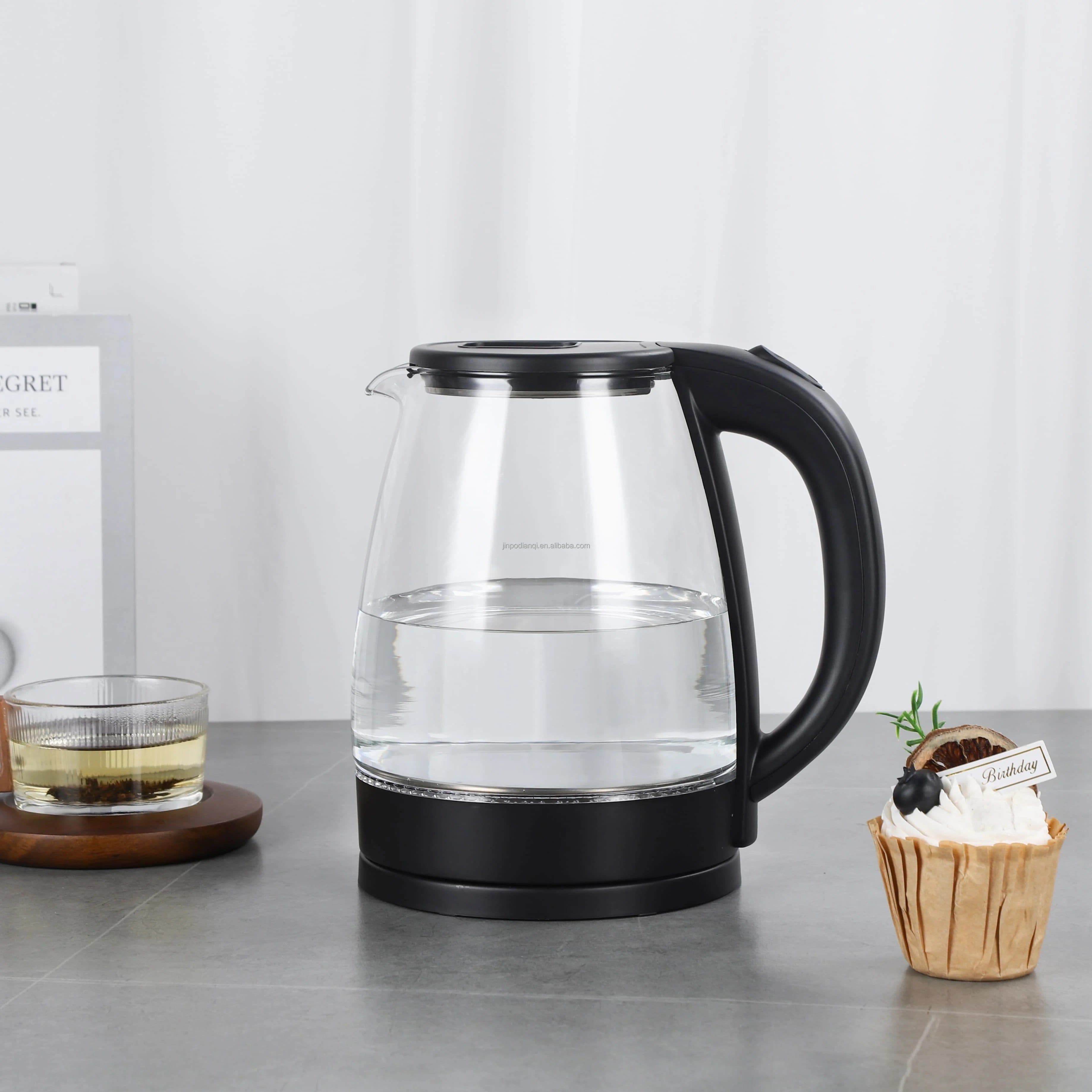 image-Jinpo Glass Electric Kettle 1500W 360 Base
