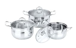 image-Stainless Steel Cookware Set 6-Piece with Glass Lid