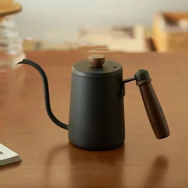 image-Wooden Handle Pour-Over Kettle 304 Stainless Steel