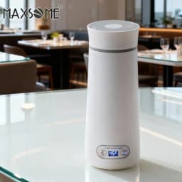 image-Portable Electric Water Cup 350ml Heating Thermos