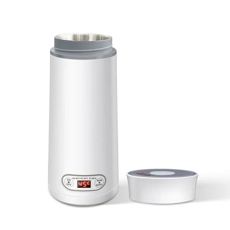 image-Portable Electric Water Cup 350ml Heating Thermos