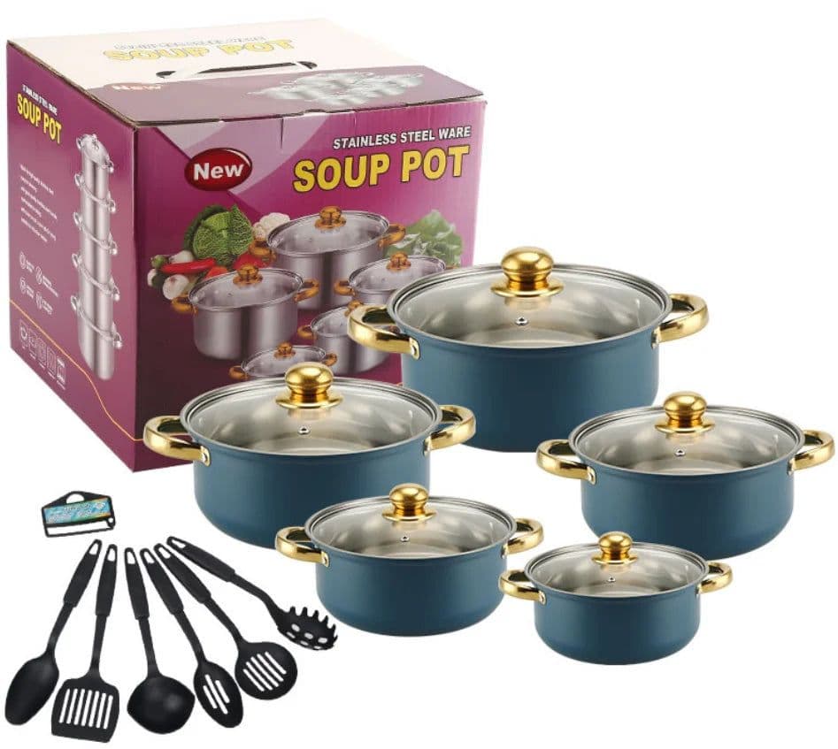 image-16-Piece Stainless Steel Cookware Set with Glass Lids