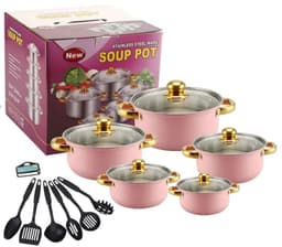 image-16-Piece Stainless Steel Cookware Set with Glass Lids