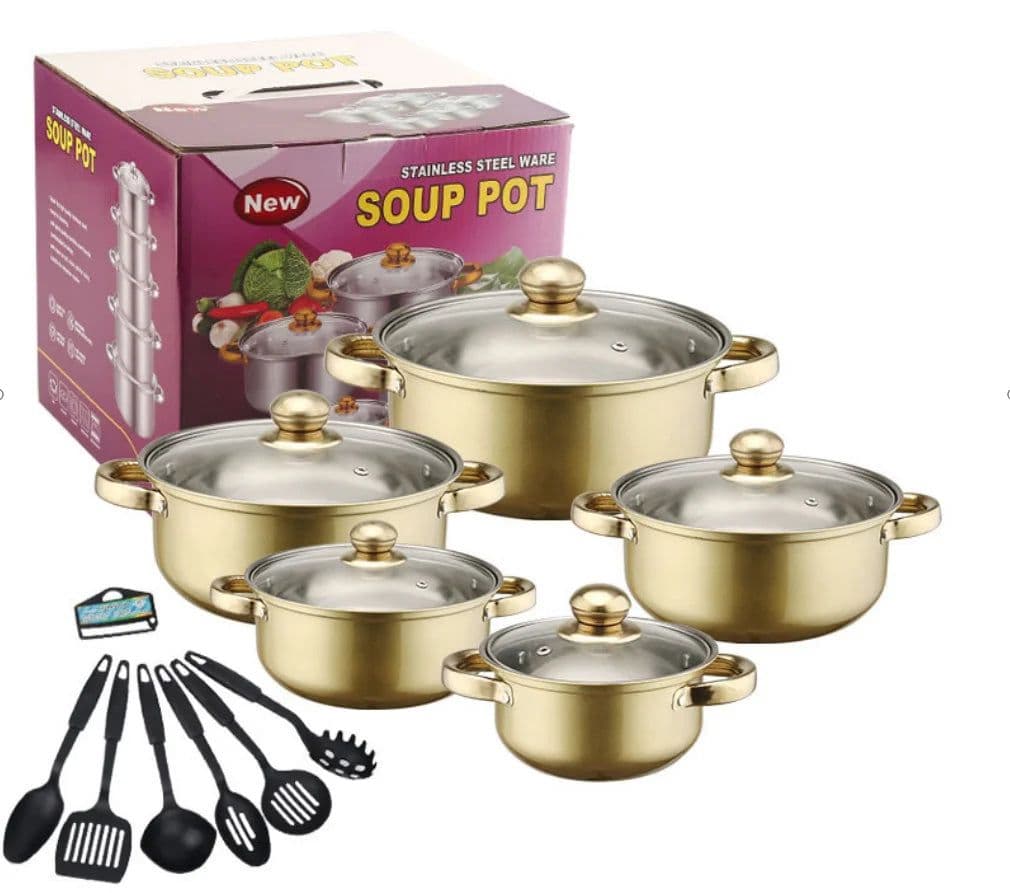image-16-Piece Stainless Steel Cookware Set with Glass Lids
