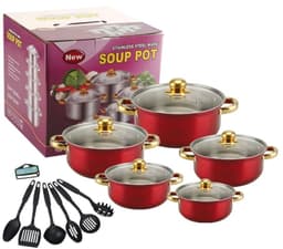 image-16-Piece Stainless Steel Cookware Set with Glass Lids