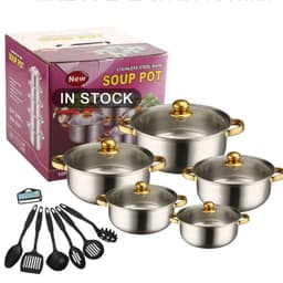 image-16-Piece Stainless Steel Cookware Set with Glass Lids