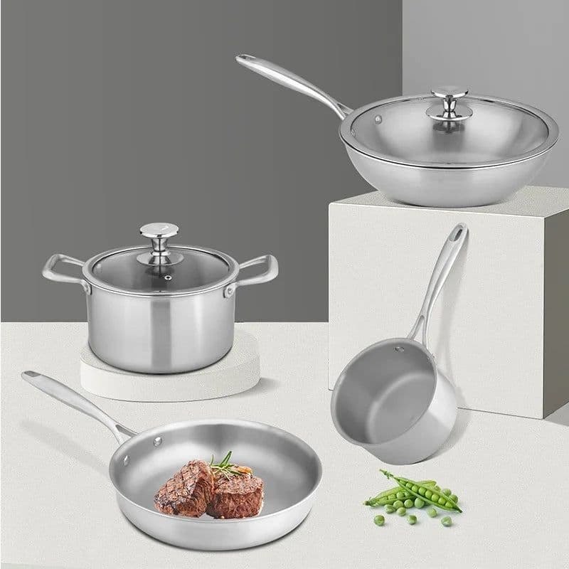 image-Lannuo 8-Piece Titanium Cookware Set