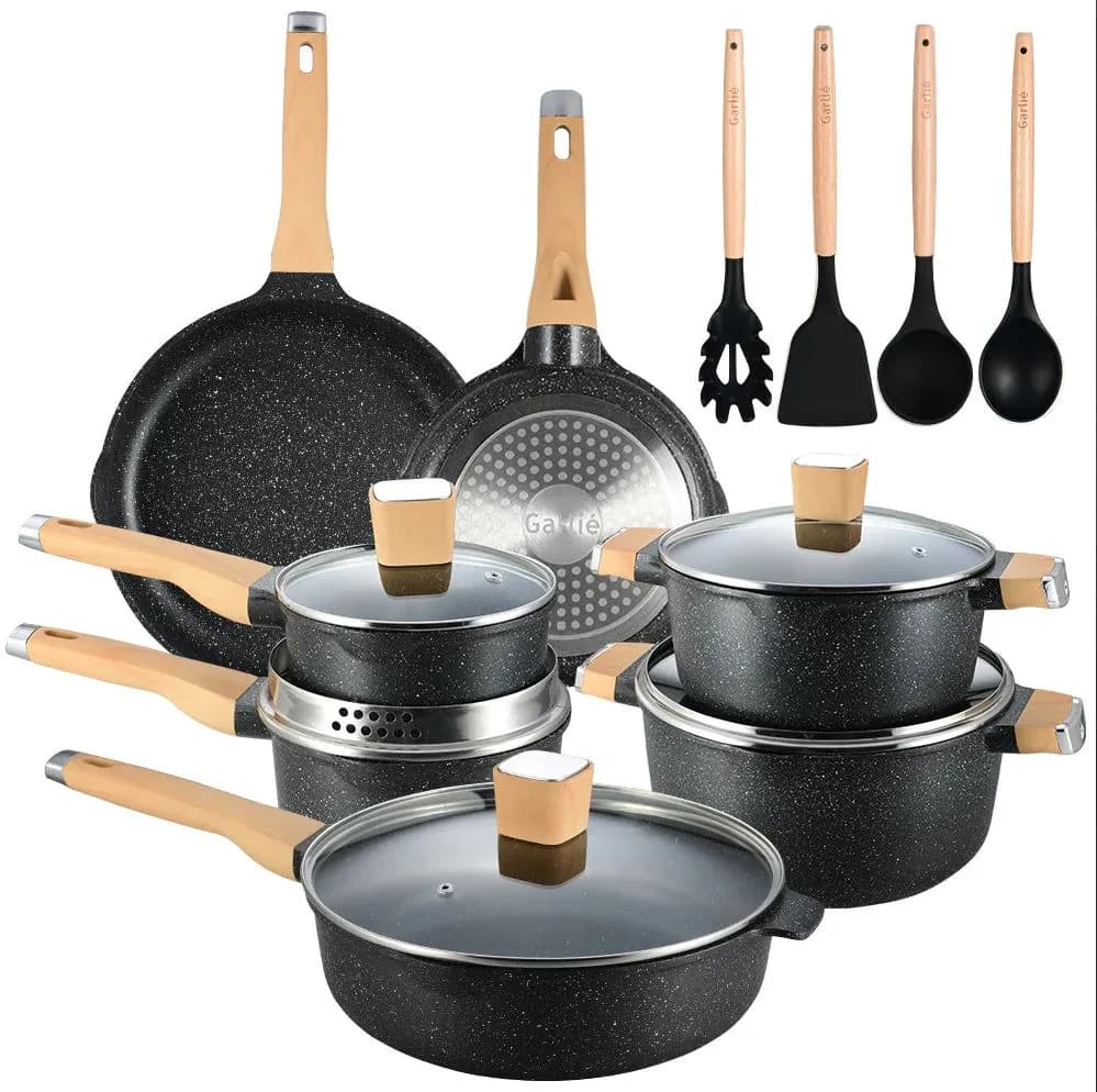 image-HK 16-Piece Aluminum Die-Cast Cookware Set