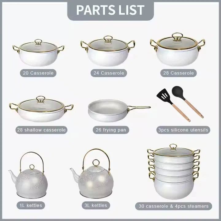 image-Aluminium Cookware Set, Non-Stick, 20+ Pieces