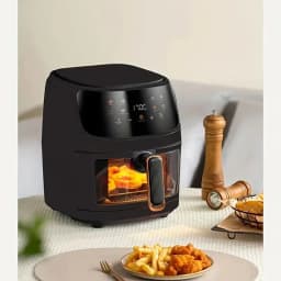 image-Smart Air Fryer 5 Quart XF0055 Stainless Steel Non-Stick