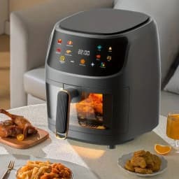 image-Smart Air Fryer 5 Quart XF0055 Stainless Steel Non-Stick
