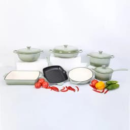 image-Mochoo 7-Piece Cast Iron Cookware Set Non-Stick Oven Safe