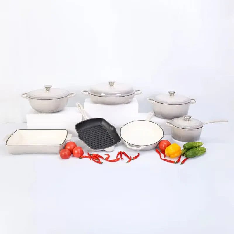 image-Mochoo 7-Piece Cast Iron Cookware Set Non-Stick Oven Safe