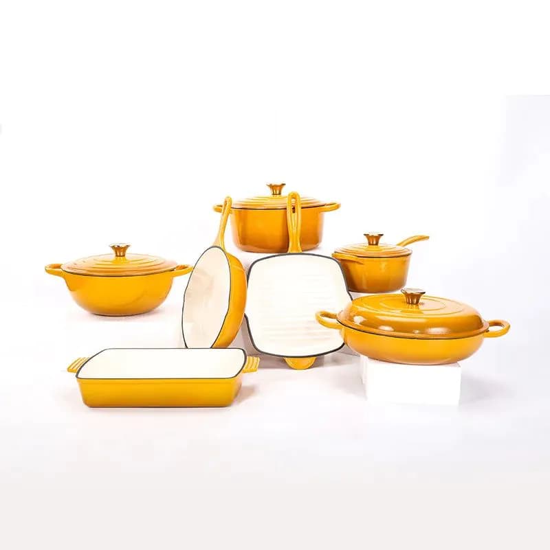 image-7-Piece Enameled Cast Iron Cookware Set
