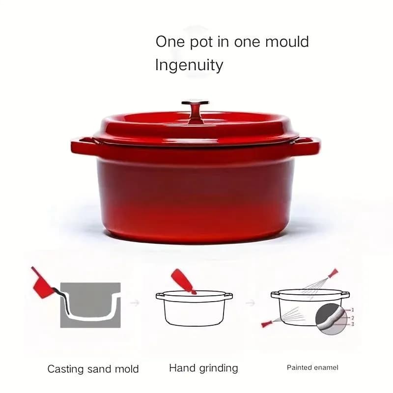 image-ysc Non-Stick Cast Iron Enamel Dutch Oven with Lid