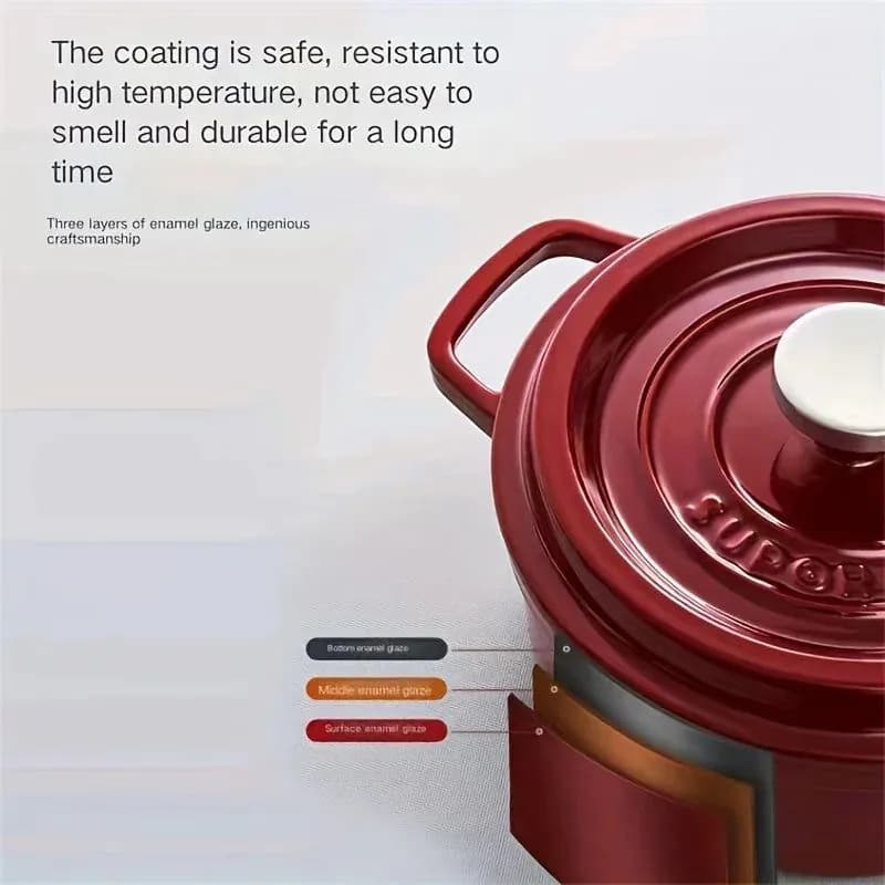 image-ysc Non-Stick Cast Iron Enamel Dutch Oven with Lid