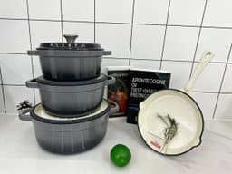 image-UAKEEN 7PC Enamel Cast Iron Cookware Set