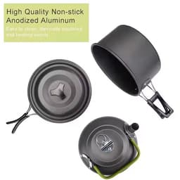 image-Camping Cookware Set with Gas Stove & Utensils
