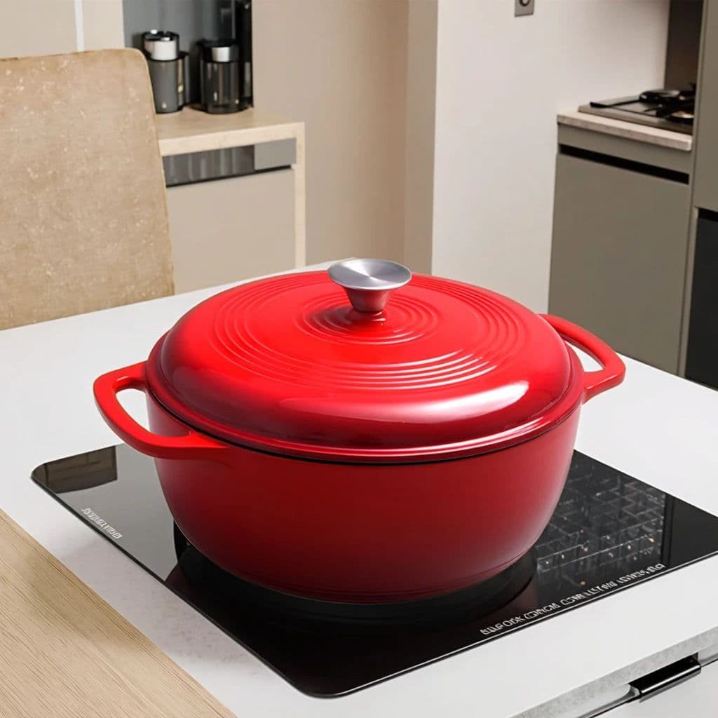 image-LS Cast Iron Casserole Pot 28cm Enamel Coated