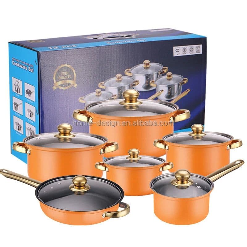 image-12-Piece Stainless Steel Non-Stick Cookware Set