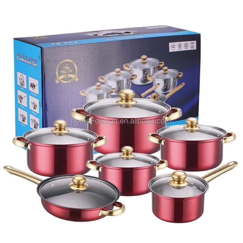 image-12-Piece Stainless Steel Non-Stick Cookware Set