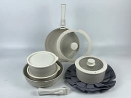 image-Dreeko 15-Piece Nonstick Cookware Set Detachable Handles