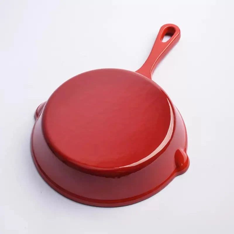image-Cast Iron Enamel Round Fry Pan with Handle